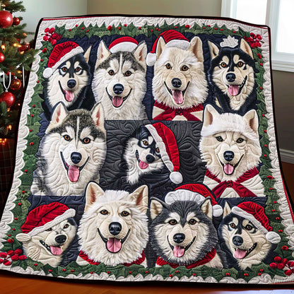 Cozy Husky Christmas WP1508003CL Quilt