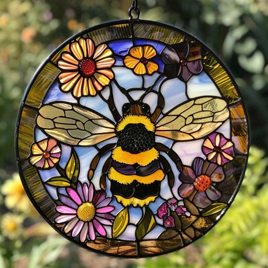 Bee WJ2609030CL Stained Glass Suncatcher