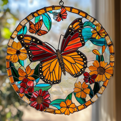 Enchanted Butterfly WN0611113CL Stained Glass Suncatcher