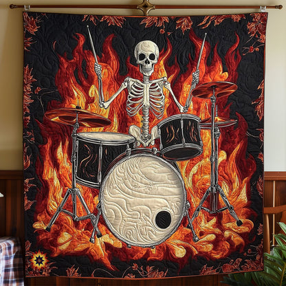 Skeleton Playing Drum WY0412025CL Quilt