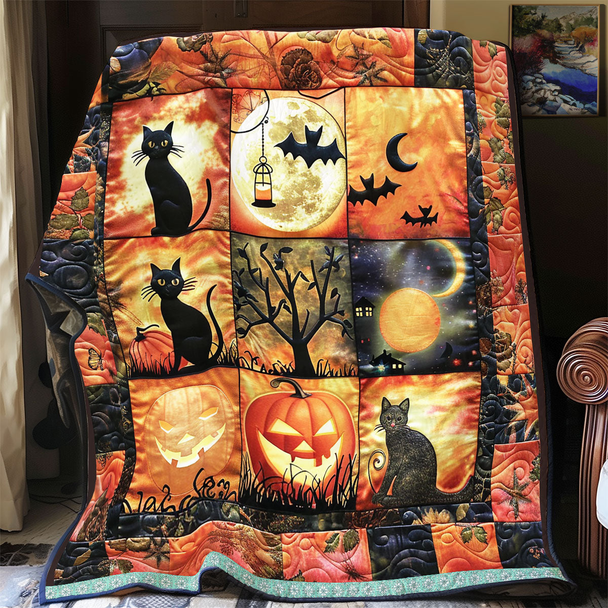 Eerie Halloween Cat WN1309060CL Quilt