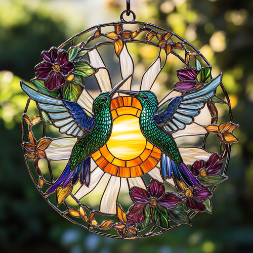 Hummingbird Radiance WN0611067CL Stained Glass Suncatcher