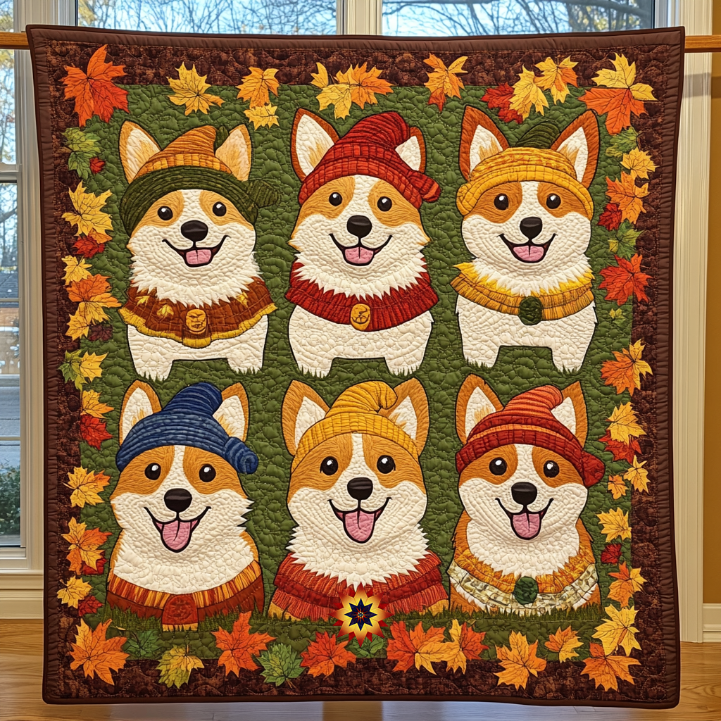 Autumn Corgi Lovers WG1210005CL Quilt