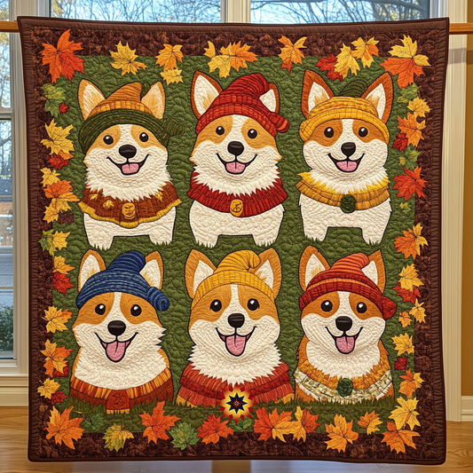 Autumn Corgi Lovers WG1103005CL Quilt