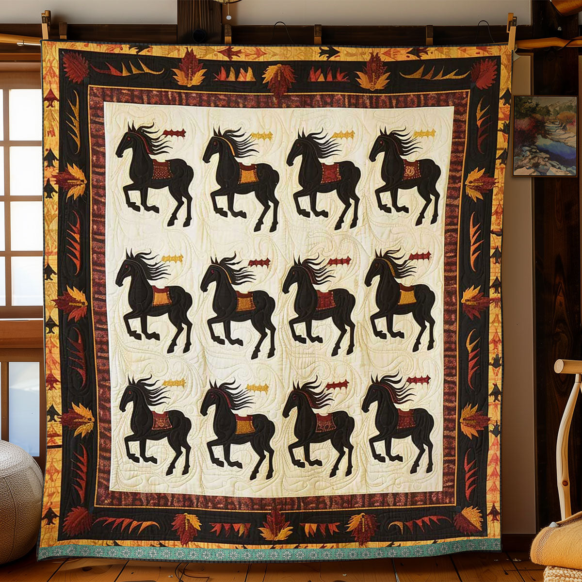 Horse Native American WJ2009014CL Quilt