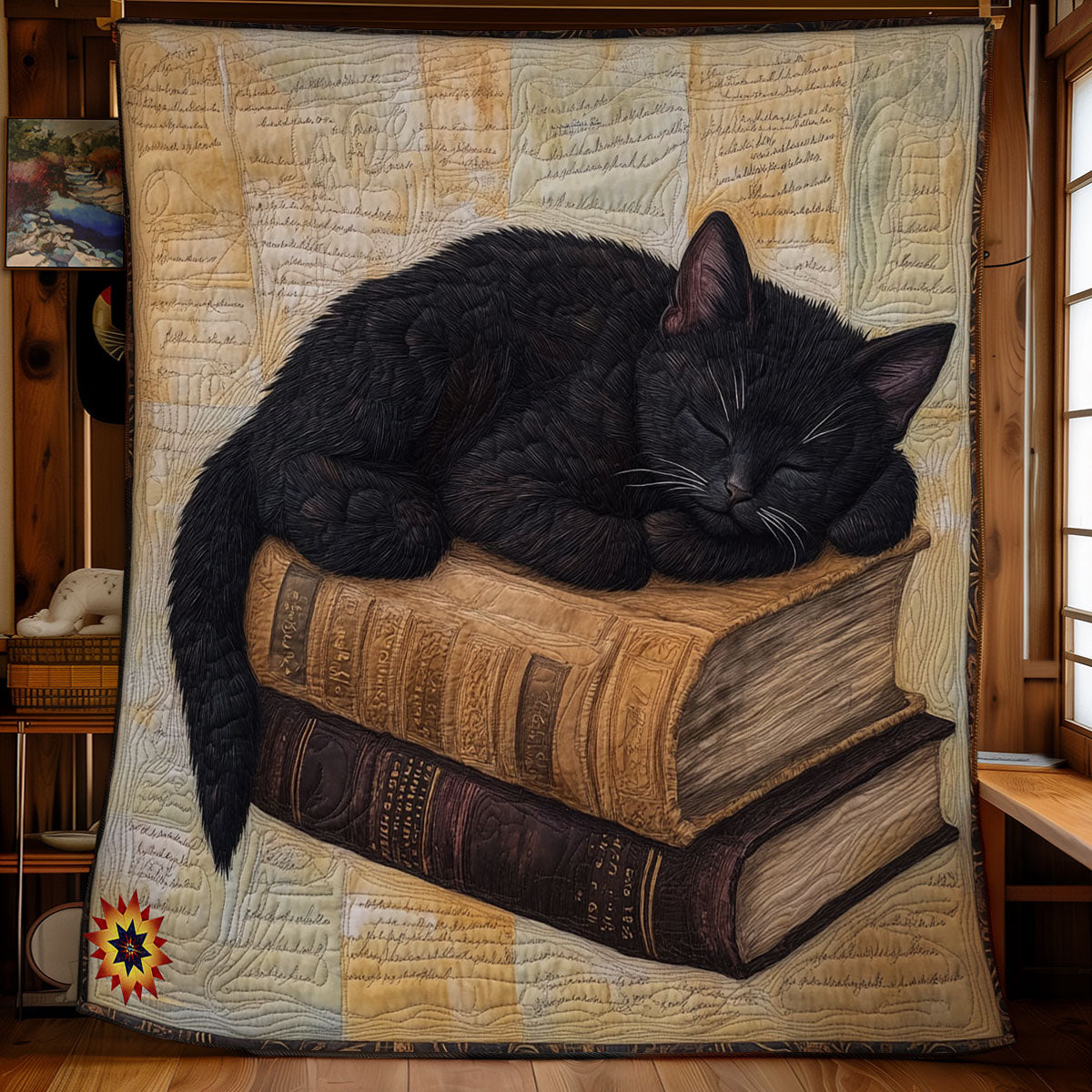 Black Cat Sleeping Book WY2711046CL Quilt