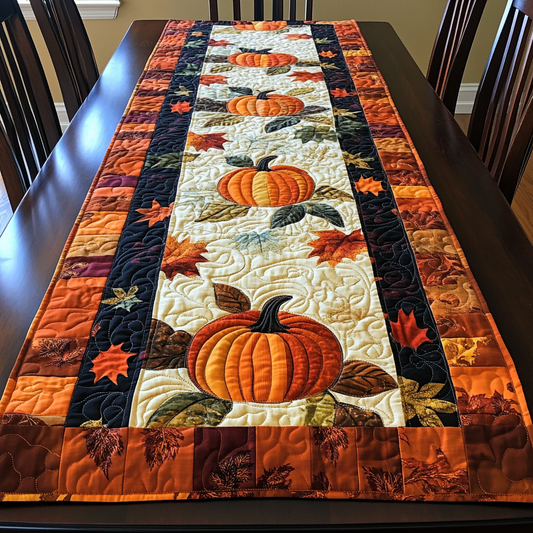 Autumn Pumpkins XR1209005CL Quilted Table Runner