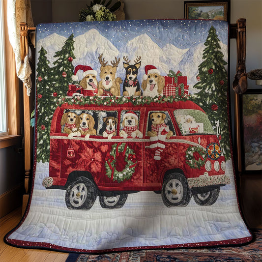 Festive Dog Caravan WN2510047CL Quilt