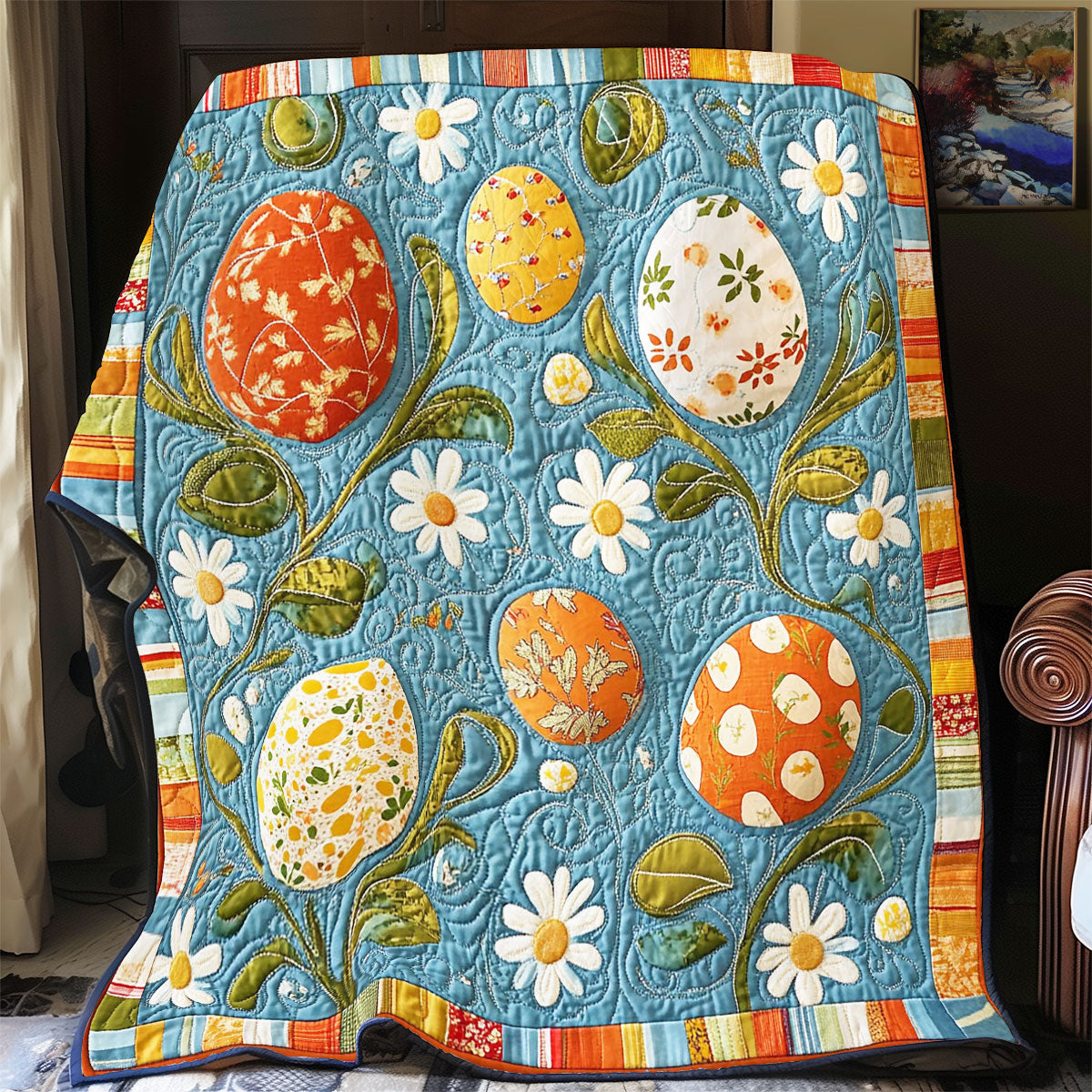 Easter Egg In Garden WY2301054CL Quilt