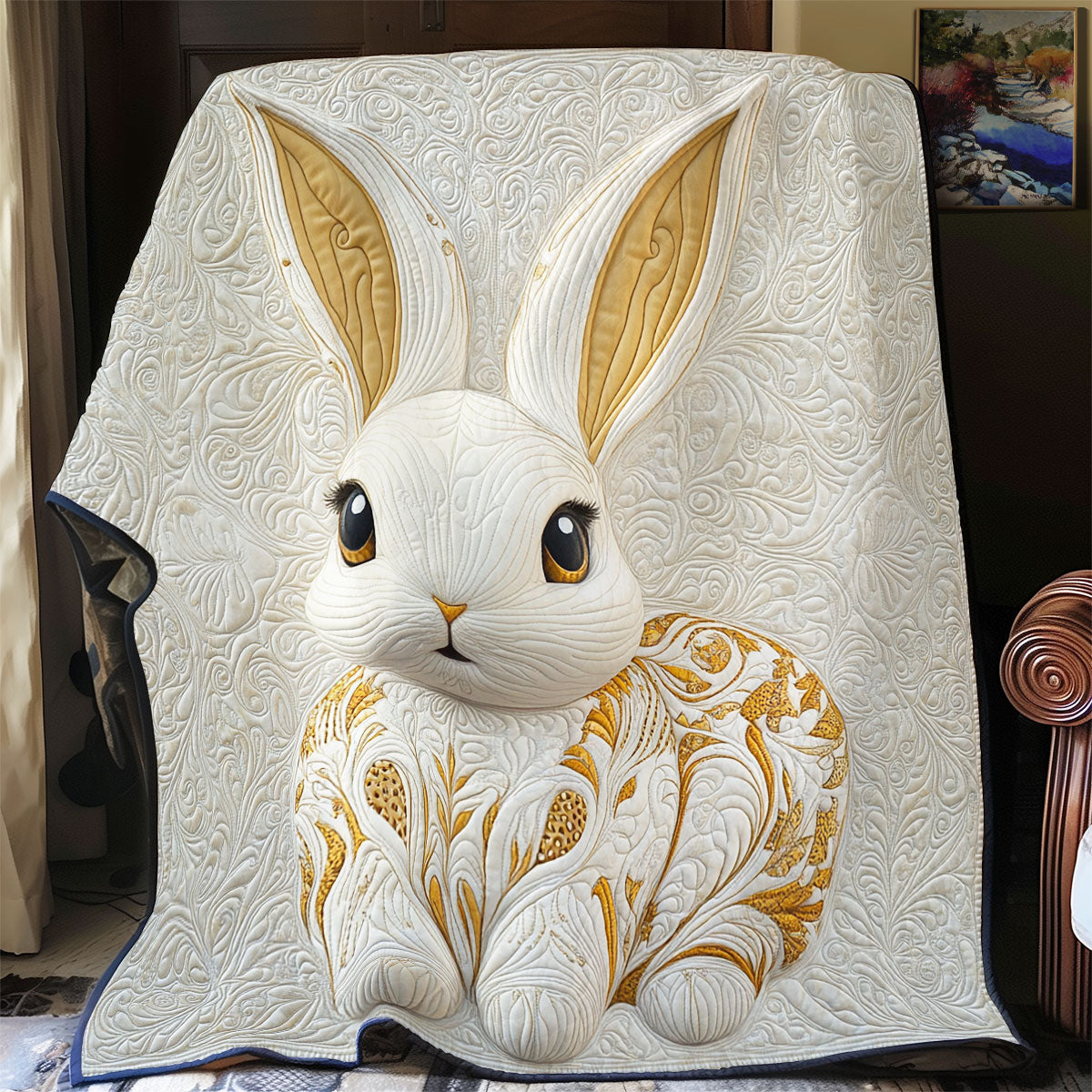Royal White Rabbit WY2011017CL Quilt