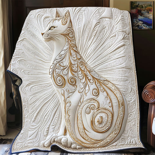 White Gold Cat WY2101086CL Quilt