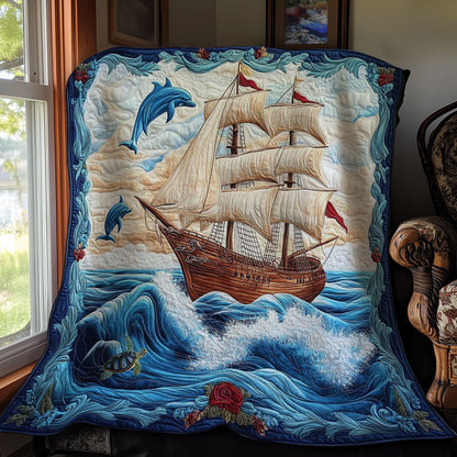 Sailboat And Dolphin WY0912029CL Quilt