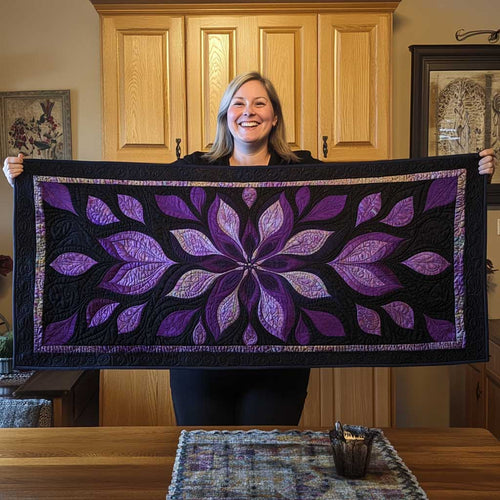 Purple Radiant Bloom WN2709020CL Quilted Table Runner