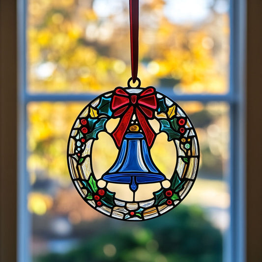 Jingle Bell WJ1811044CL Stained Glass Suncatcher