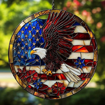 Freedom Eagle WN2211091CL Stained Glass Suncatcher