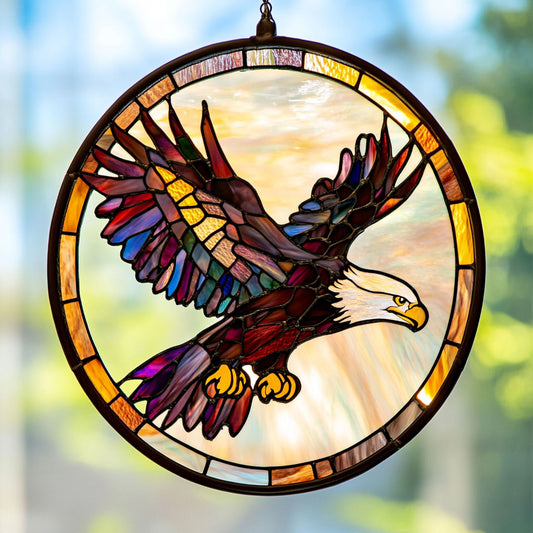 Eagle WJ1211043CL Stained Glass Suncatcher