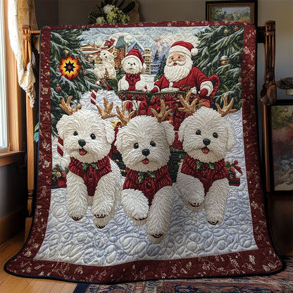 Bichon Frise Reindeer Crew WN0811043CL Quilt