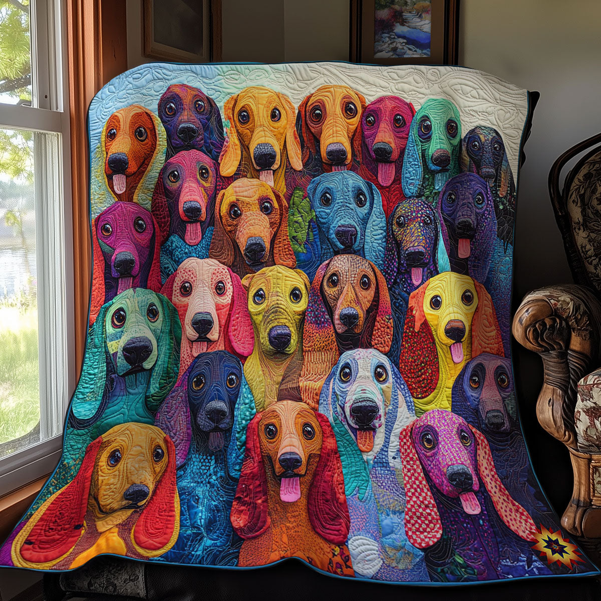 Colorful Dachshund WY0212004CL Quilt