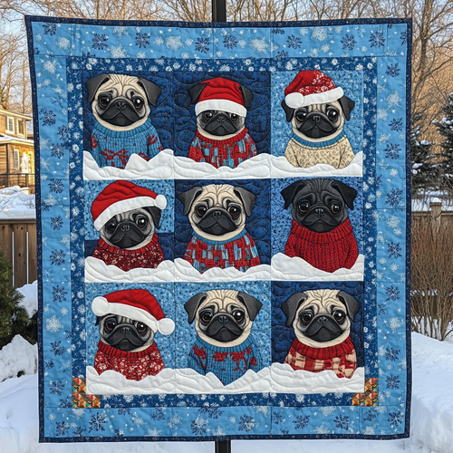 Pug Christmas Night XR0210009CL Quilt