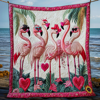 Valentine Flamingo WY0612030CL Quilt