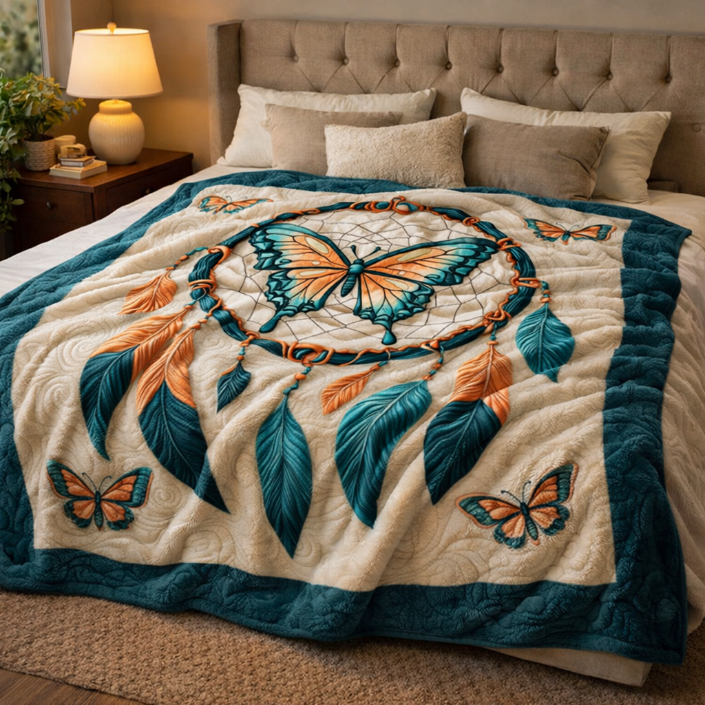 Butterfly Dreamcatcher QA2101012CL Faux Fur Throw Blanket