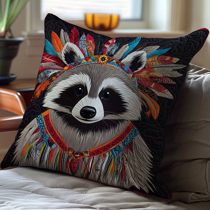 Native American Raccoon WY1412011CL Quilt Pillow Case