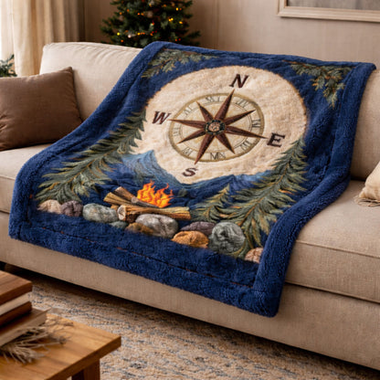 Campfire Compass KL2401002CL Faux Fur Throw Blanket