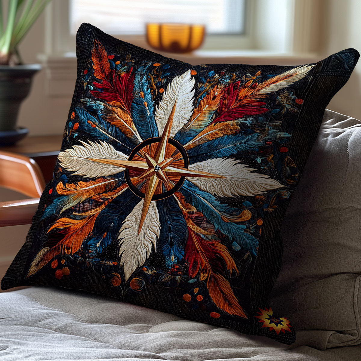 Compass Native American WY0412097CL Quilt Pillow Case