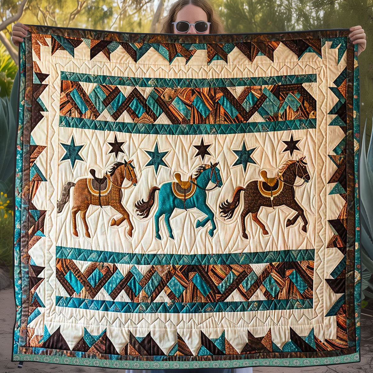 Horse Native American WJ2309014CL Quilt