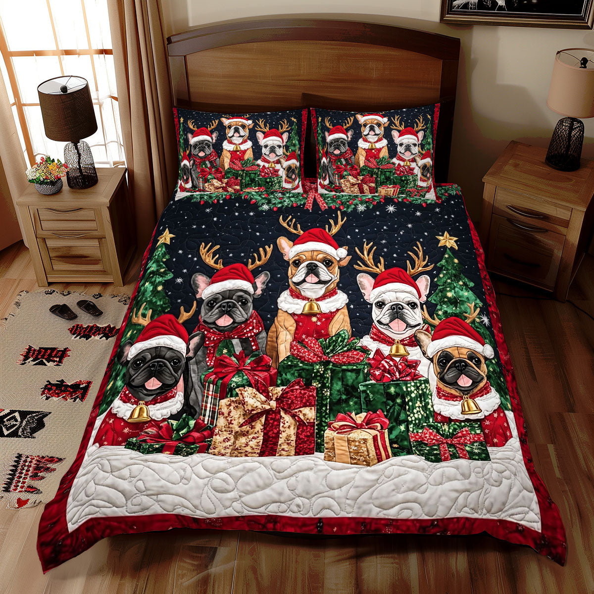 Christmas French Bulldog WJ1211027CL Duvet Cover Set