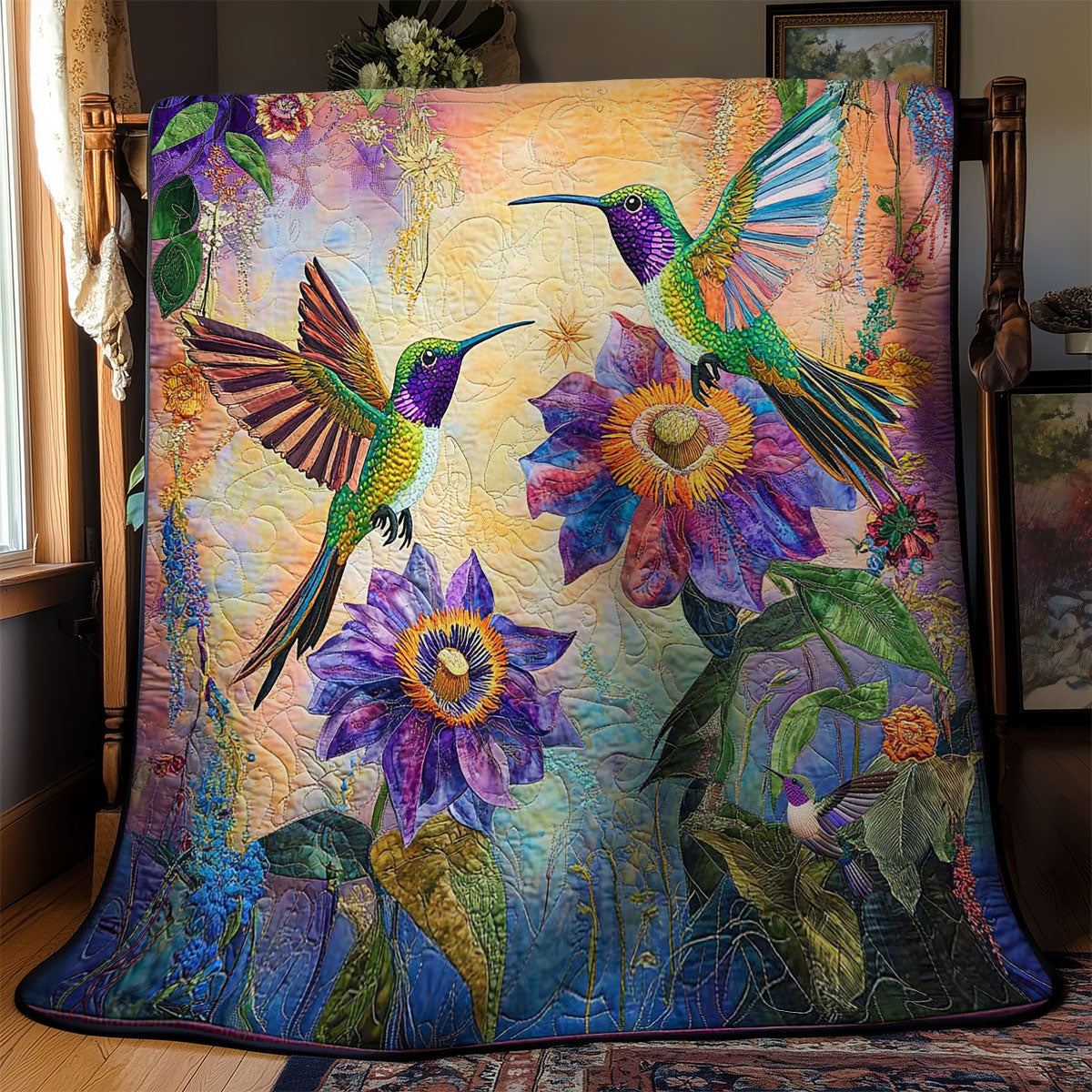 Hummingbird In Bloom WN0811013CL Quilt
