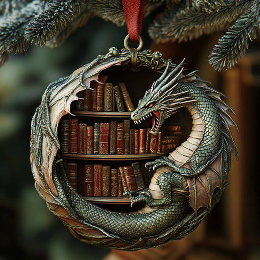 Dragon And Book XR1510013CL Christmas Ornament