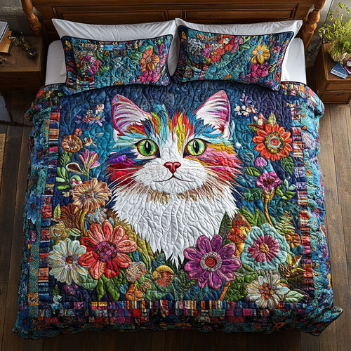 Colorful Cat In Garden WY2901020CL Duvet Cover Set
