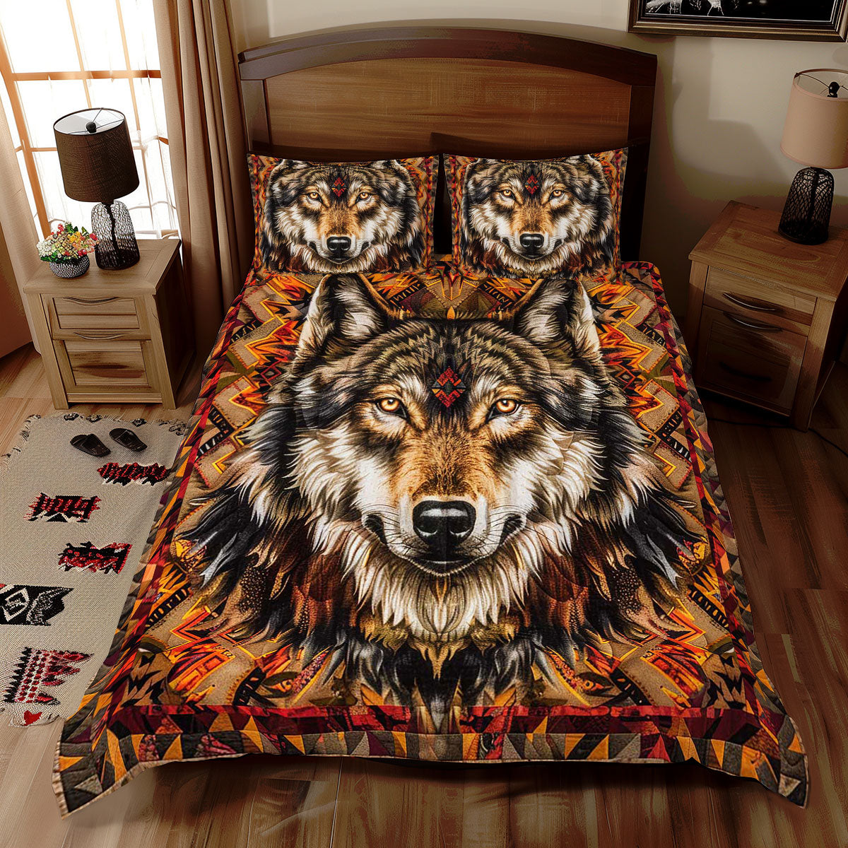 Wolf Native American WJ1909034CL Duvet Cover Set