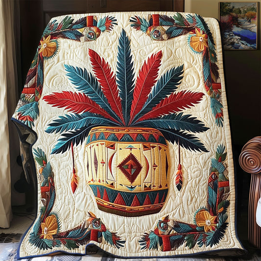 Native Feather Drum WY2101070CL Quilt