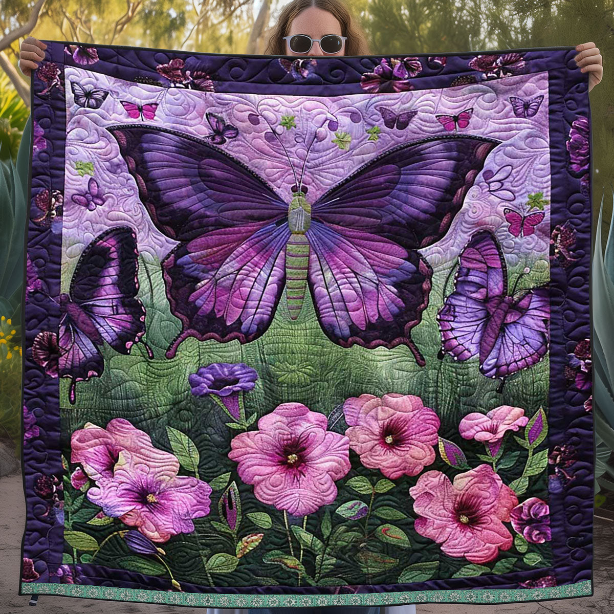 Purple Butterflies WJ2809017CL Quilt