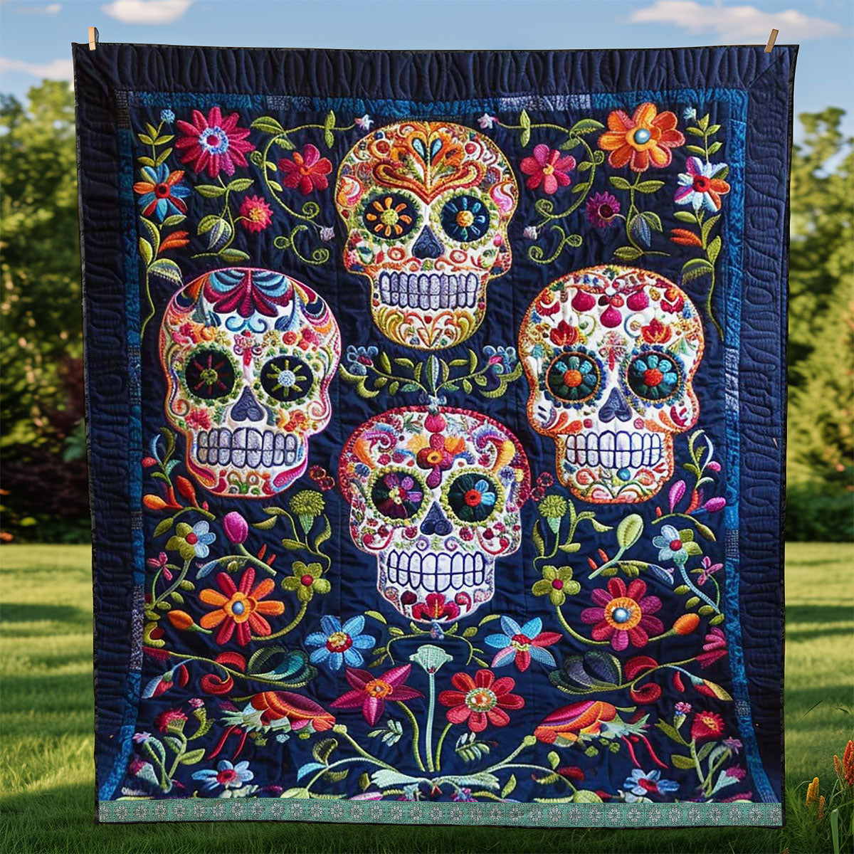 Sugar Skulls WJ1109024CL Quilt