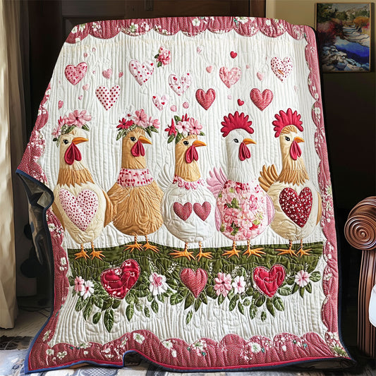 Heart Chicken WY1701044CL Quilt