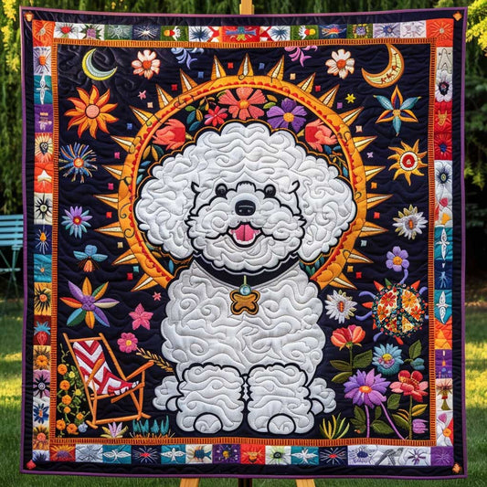 Bichon Frise Star Bloom WN1210018CL Quilt