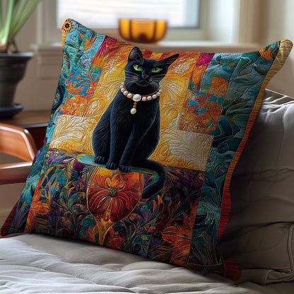 Black Cat Portrait WY2512068CL Quilt Pillow Case