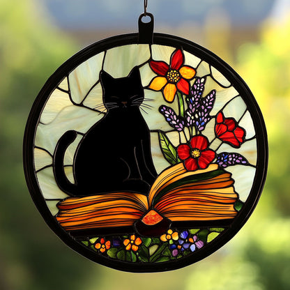 Black Cat WJ2510037CL Stained Glass Suncatcher