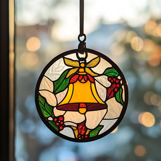 Jingle Bell WJ1411042CL Stained Glass Suncatcher