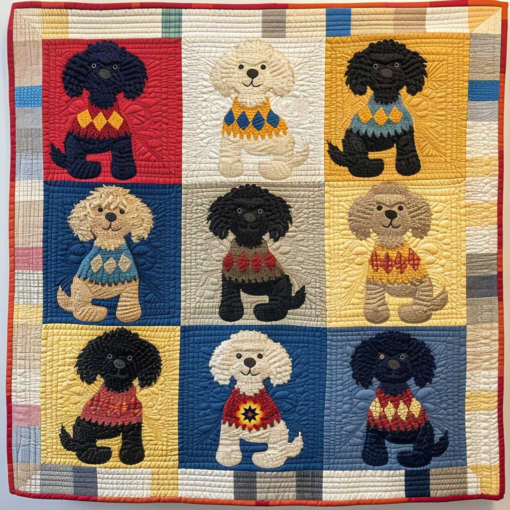 Fluffy Poodle Patchwork WP1210028CL Quilt