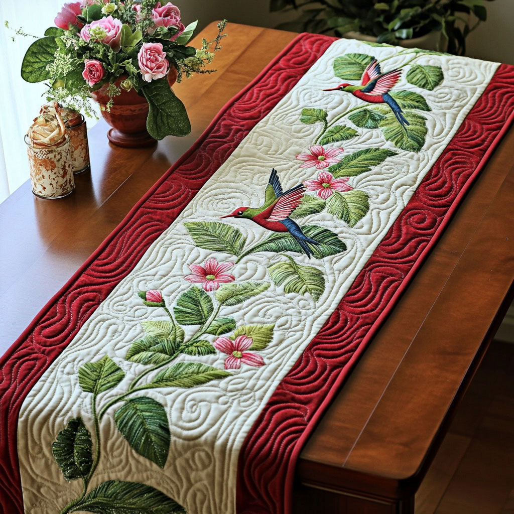 Flying Humming Bird CP2104037CL Quilted Table Runner