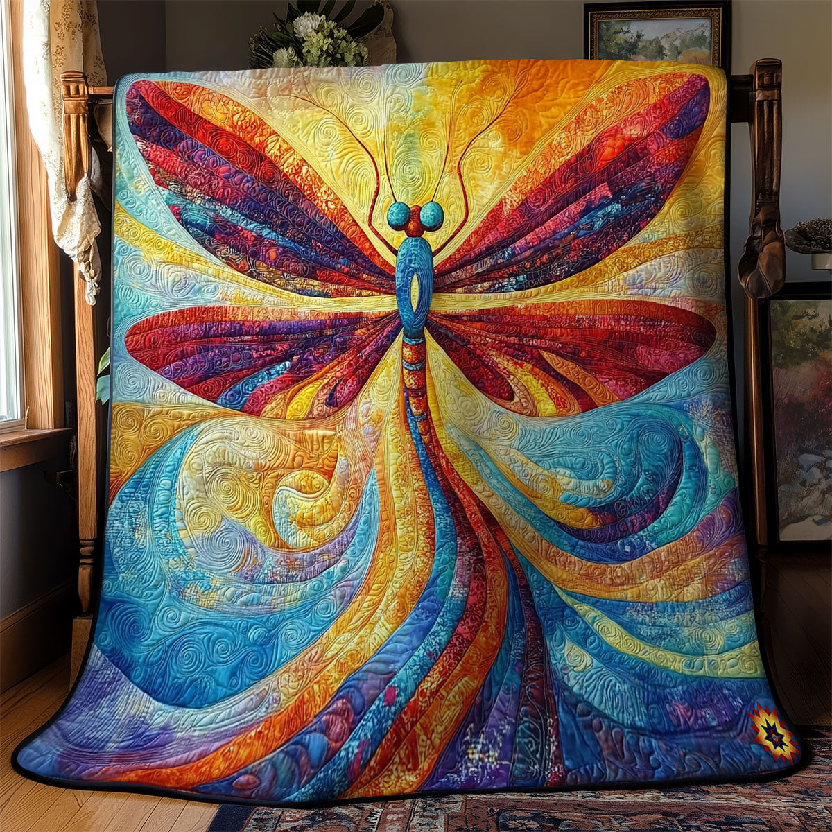 Colorful Abstract Dragonfly WY2011050CL Quilt