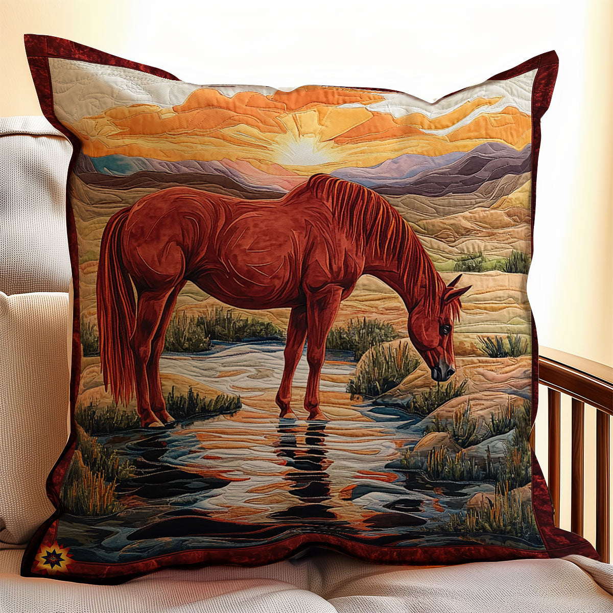 Sunset Horse WY0412091CL Quilt Pillow Case