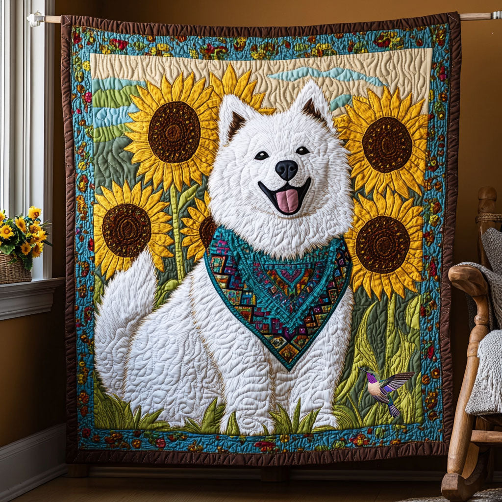 Samoyed Sunflower WX0511018CL Quilt