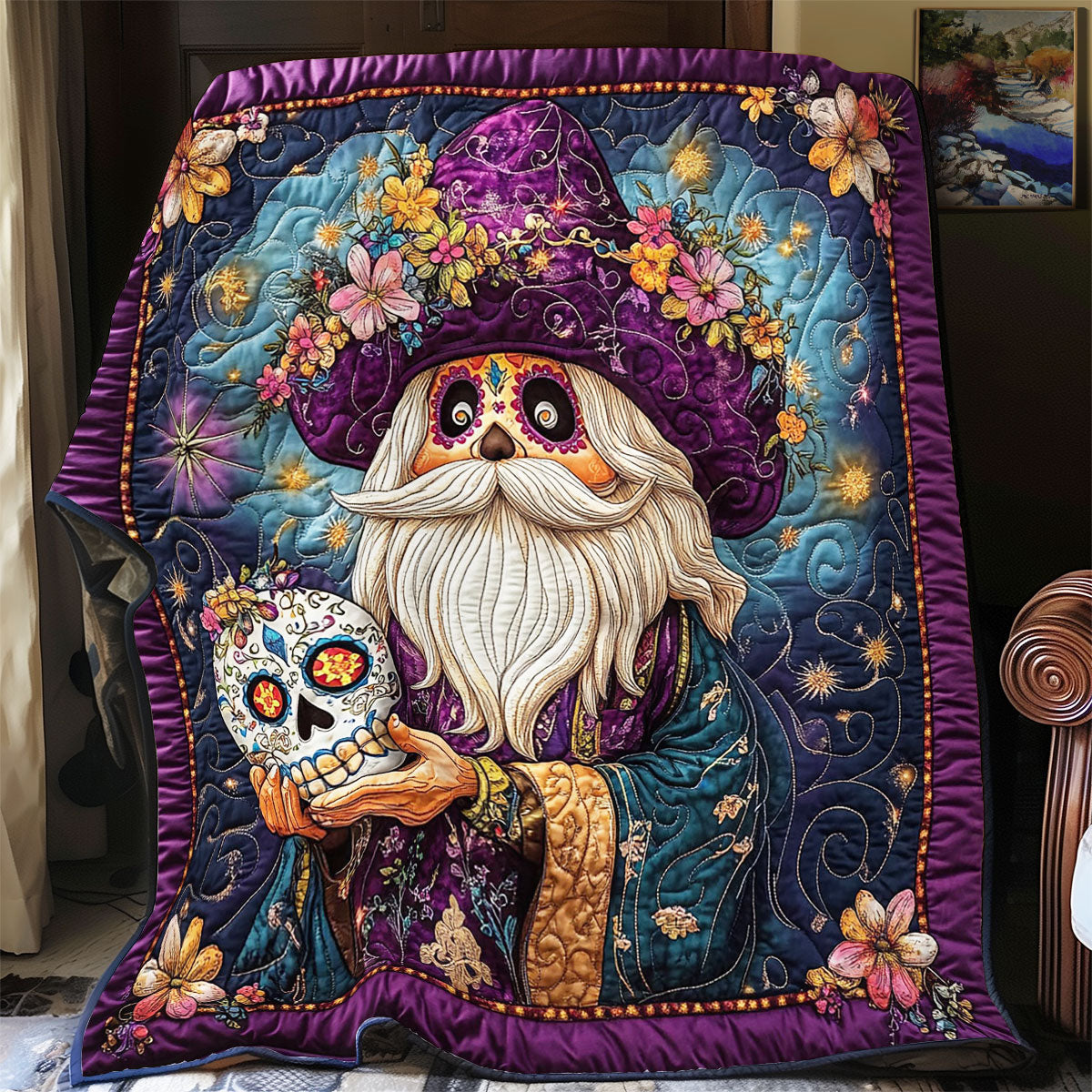 Mexican Skull Gnome WY2712039CL Quilt