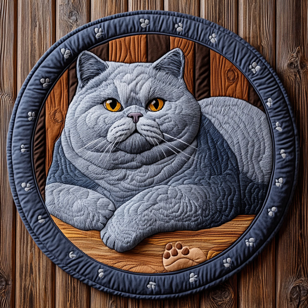 Charming Bri Cat CP2104011CL Quilted Round Mat