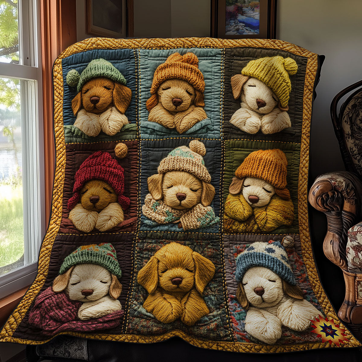 Sleeping Winter Puppy WY2811035CL Quilt